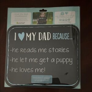 Pearhead Black Chalkboard "I ♥ My Dad Because" Sign with Light Blue Accent